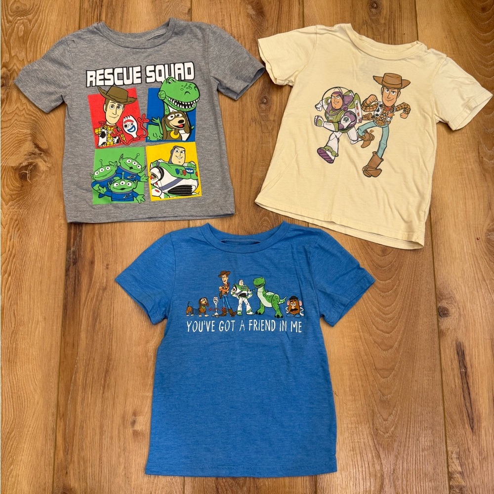 Toy Story Kids Short Sleeve Tees - Gray, Yellow, Blue